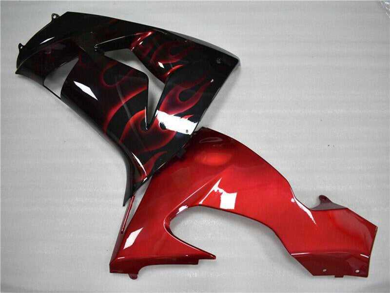 Purchase 2006-2007 Glossy Black Red Flame Kawasaki ZX10R Motorcycle Fairing UK
