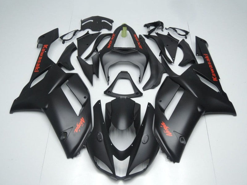 Purchase 2007-2008 Matte Black with Red Sticker Kawasaki ZX6R Motorcycle Fairings UK