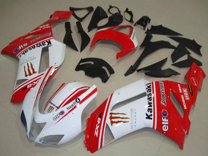 Purchase 2007-2008 Red and White Kawasaki ZX6R Motorcycle Fairings UK