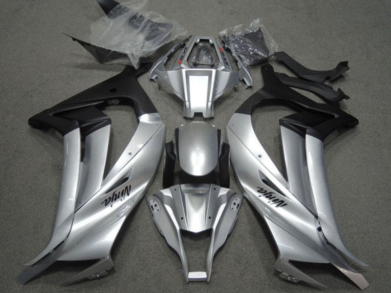 Purchase 2011-2015 Silver Matte Black Kawasaki ZX10R Motorcycle Fairings UK