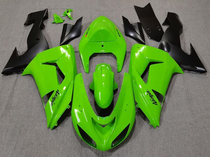 Purchase 2006-2007 Green Matte Black Kawasaki ZX10R Motorcycle Fairings UK
