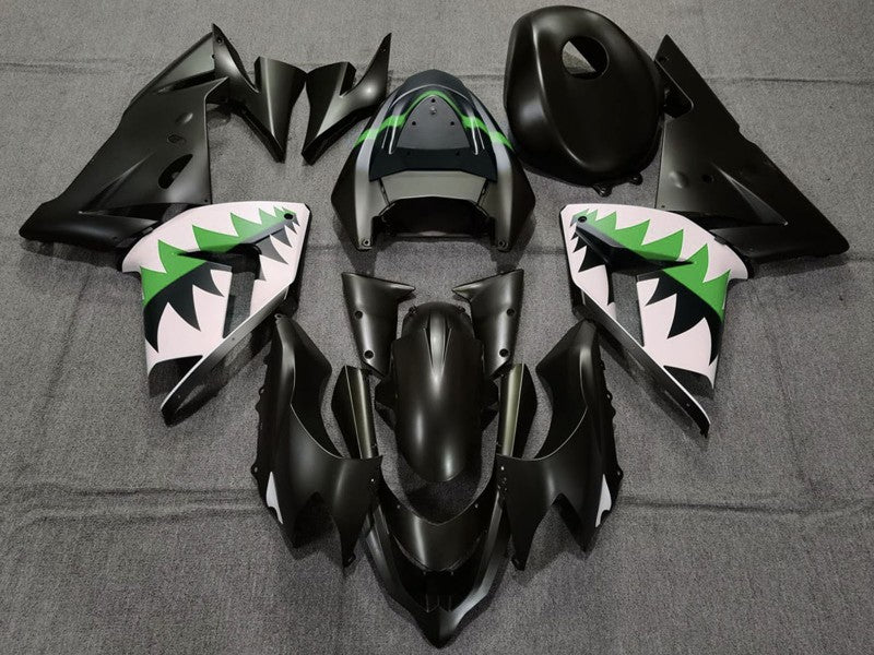 Purchase 2004-2005 Matte Black and Green Kawasaki ZX10R Motorcycle Fairings UK