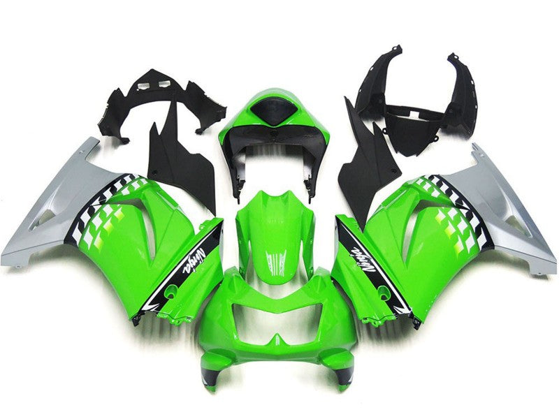 Purchase 2008-2012 Green Silver Black Kawasaki Ninja 250 Motorcycle Fairings UK