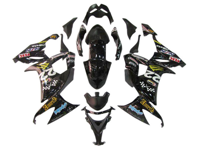 Purchase 2006-2007 Glossy Black Red Blue Yellow Monster Kawasaki ZX10R Motorcycle Fairings UK