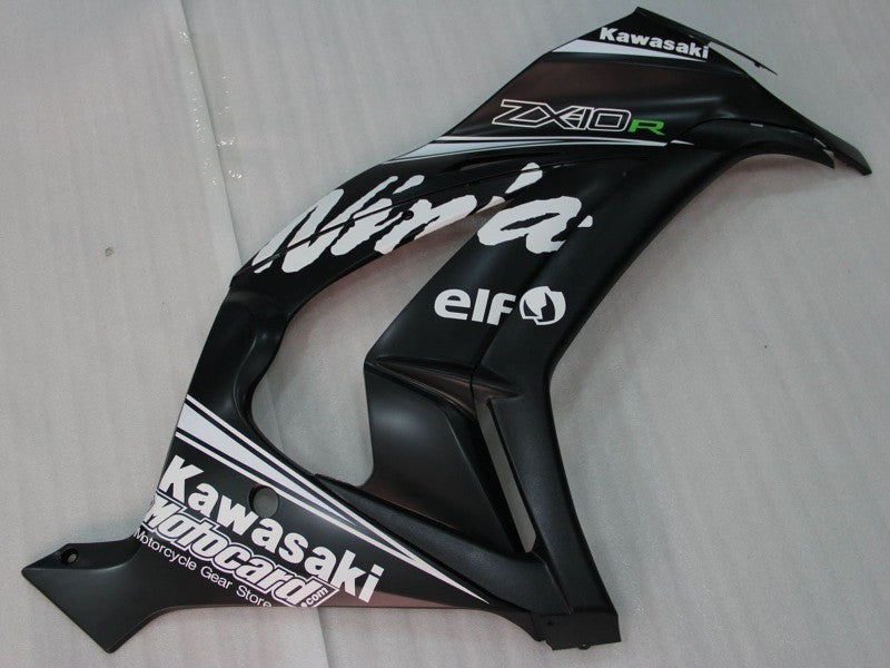 Purchase 2011-2015 Glossy Black White Elf Snow Decal Kawasaki ZX10R Motorcycle Fairings UK