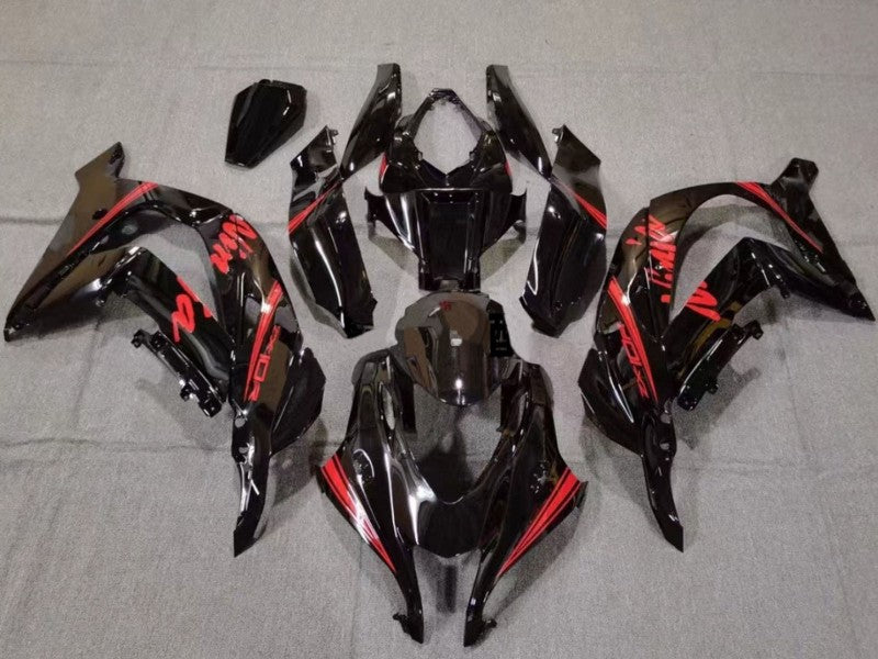 Purchase 2016-2020 Glossy Black Red Kawasaki ZX10R Motorcycle Fairings UK