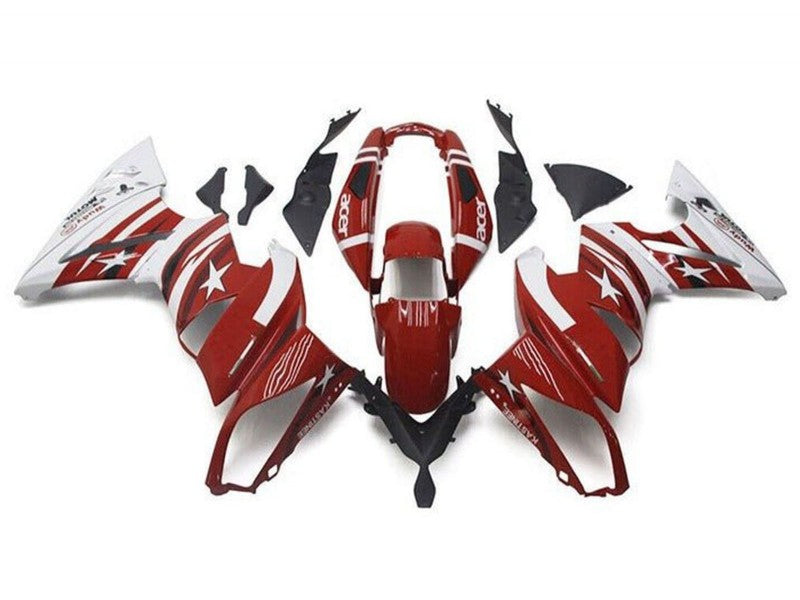 Purchase 2009-2011 Red White Star Acer Kawasaki Ninja 650 EX650 Motorcycle Fairings UK