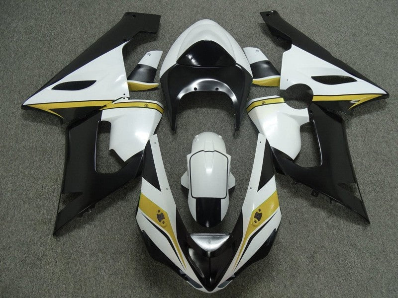 Purchase 2005-2006 White Black Yellow Kawasaki ZX6R Motorcycle Fairings UK