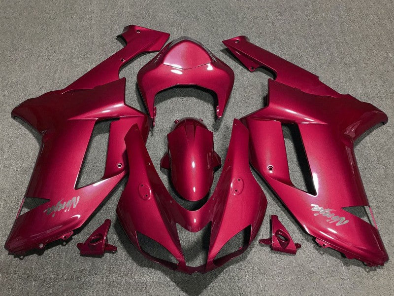 Purchase 2007-2008 Red Chrome Kawasaki ZX6R Motorcycle Fairings UK