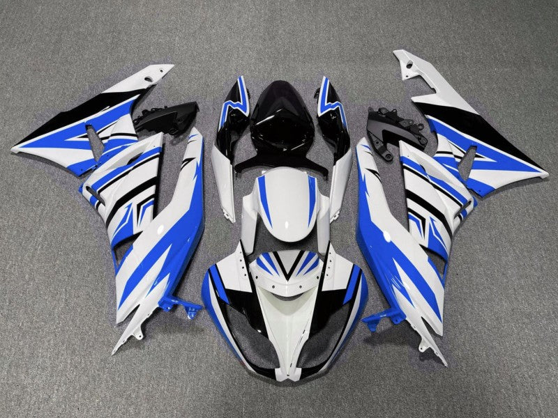 Purchase 2007-2008 White Blue Black Kawasaki ZX6R Motorcycle Fairings UK