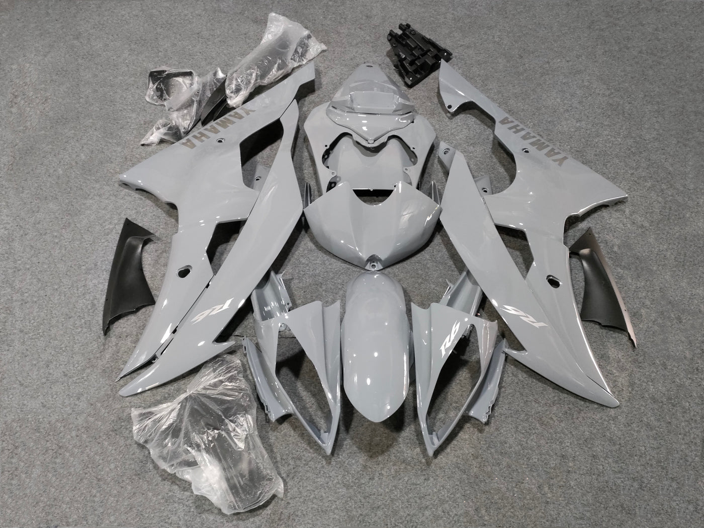 2008-2016 Yamaha YZF-R6 Nardo Gray with Silver Decals Fairing Kit
