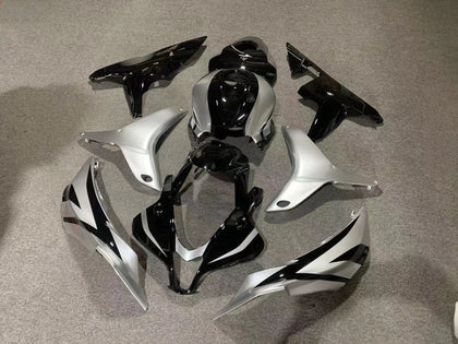 2007-2008 Honda CBR600RR Silver and Black Fairing Kit