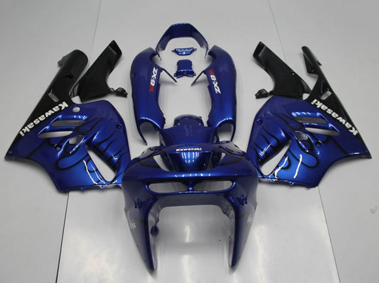 1994-1997 Kawasaki Ninja ZX9R Blue Black Flame Fairing Kit