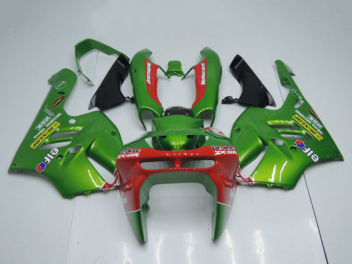 1994-1997 Kawasaki Ninja ZX9R Green Red Fairing Kit