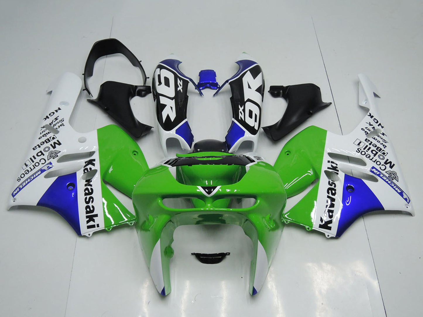 1994-1997 Kawasaki Ninja ZX9R Green White Fairing Kit