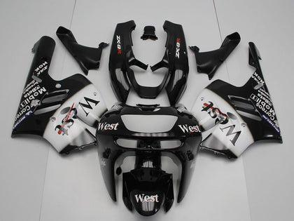 1994-1997 Kawasaki ZX-9R Ninja Black White West Fairing Kit