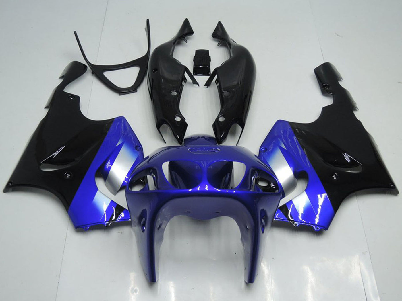 Motorcycle Fairing Kit UK Sale, 1996 1997 1998 1999 2000 2001 2002 2003 Blue and Black Kawasaki ZX7R Replacement Fairings UK