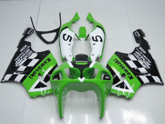 Motorcycle Fairing Kits UK Sale, 1996 1997 1998 1999 2000 2001 2002 2003 Green Black and White Kawasaki ZX7R Motor Fairings UK