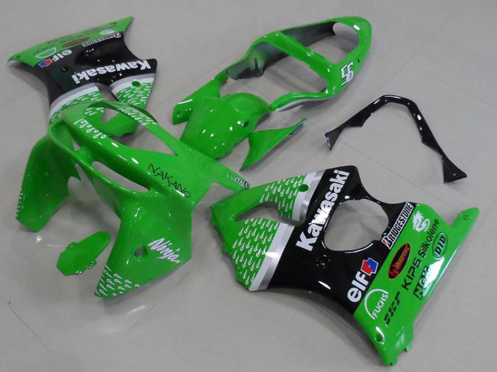 1998-1999 Kawasaki Ninja ZX6R Green Black Fairing Kit
