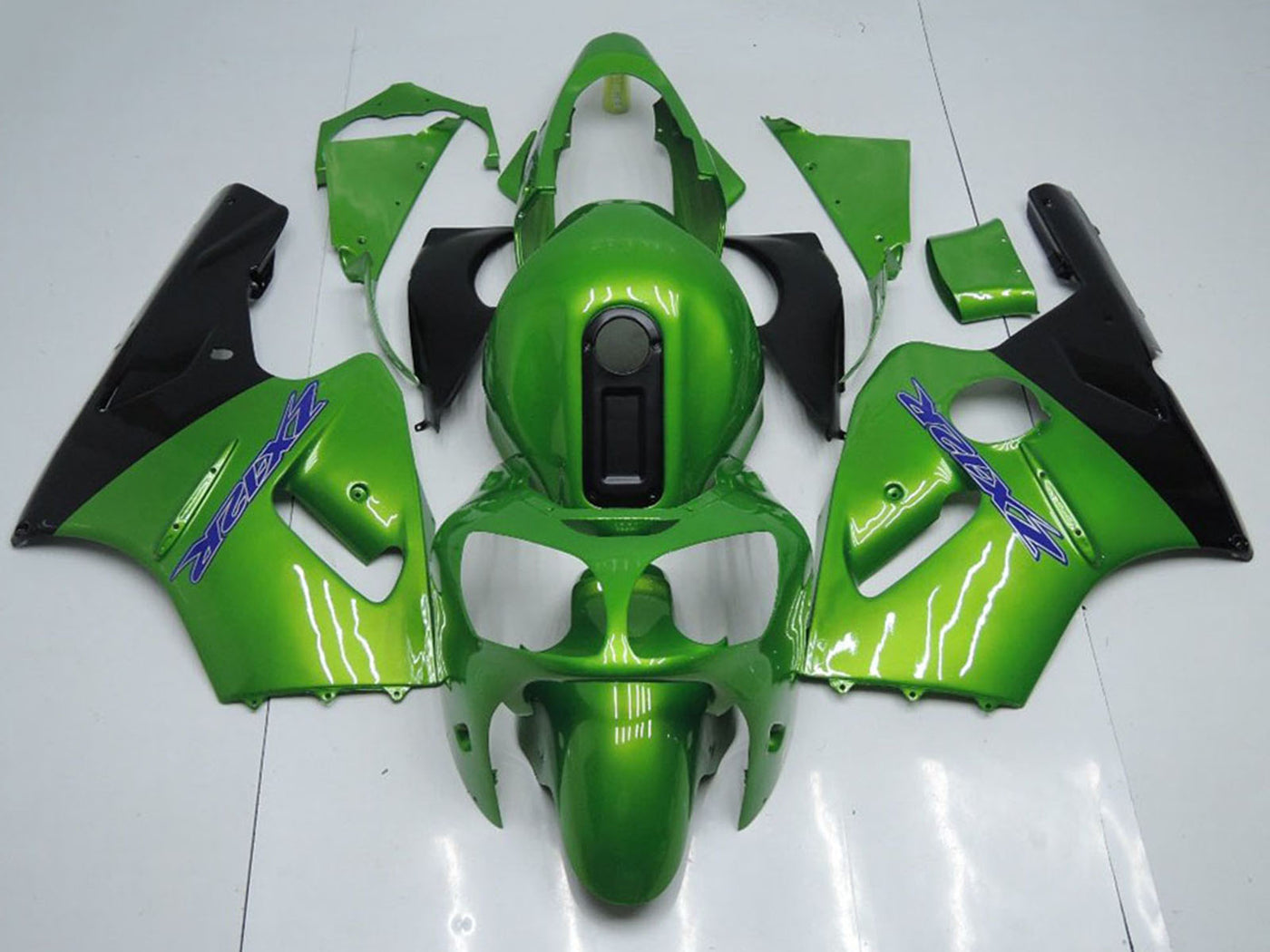 2000-2001 Kawasaki Ninja ZX12R Green And Black Fairing Kit