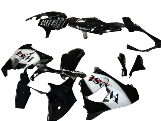 2000-2001 Kawasaki Ninja ZX9R Glossy Black White Fairing Kit