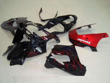 2000-2001 Kawasaki ZX-9R Ninja Red Flame Fairing Kit