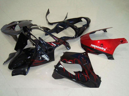 2000-2001 Kawasaki ZX-9R Ninja Red Flame Fairing Kit