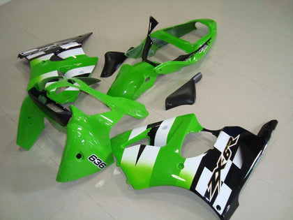 2000-2002 Kawasaki ZX-6R Green Black Fairing Kit