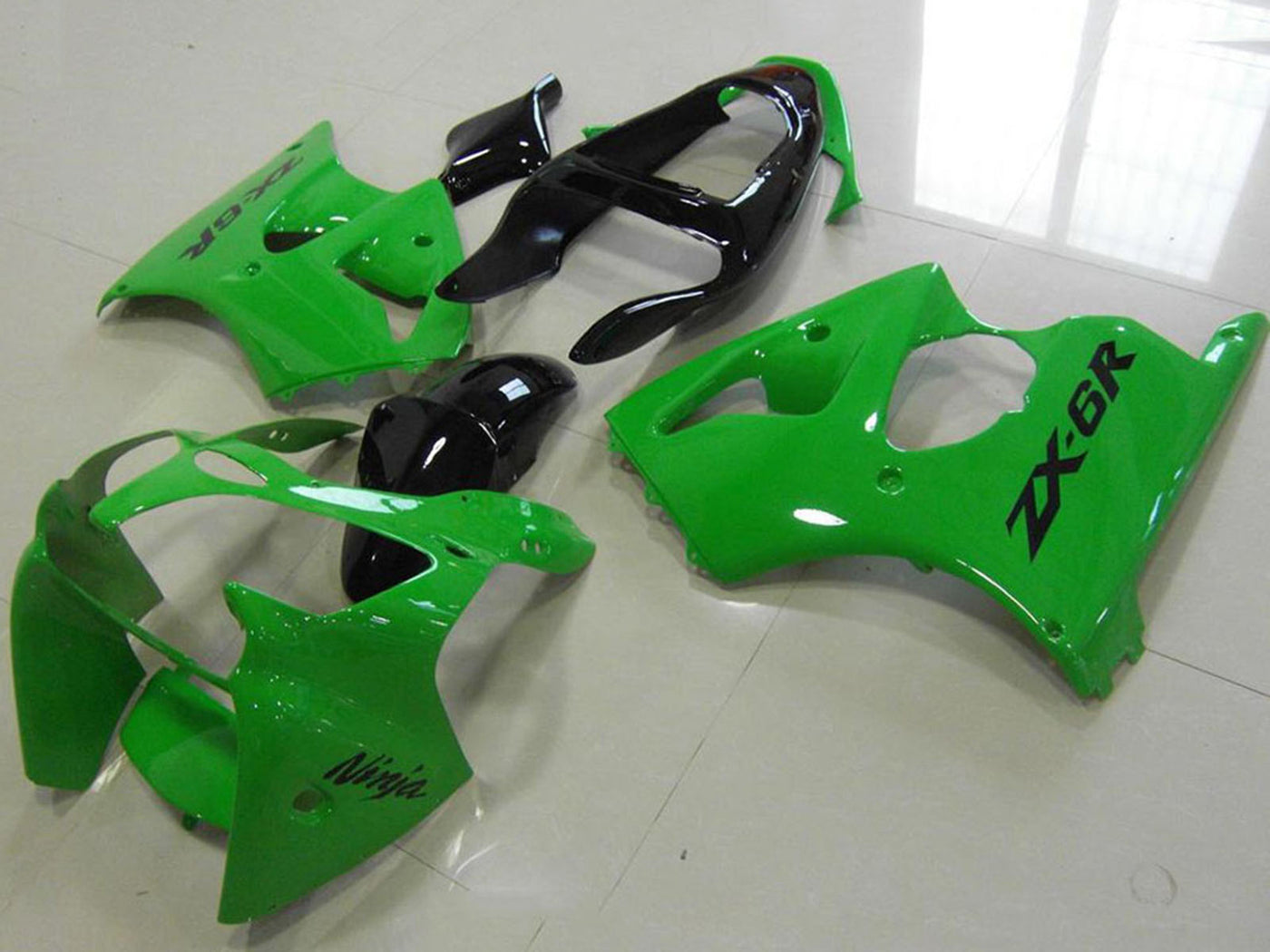 2000-2002 Kawasaki Ninja ZX6R Green Black Tail Fairing Kit