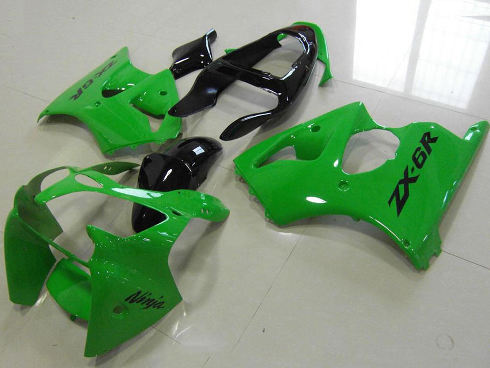 2000-2002 Kawasaki Ninja ZX6R Green Black Tail Fairing Kit