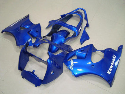 2000-2002 Kawasaki ZX-6R Blue with White Decals Fairing Kit