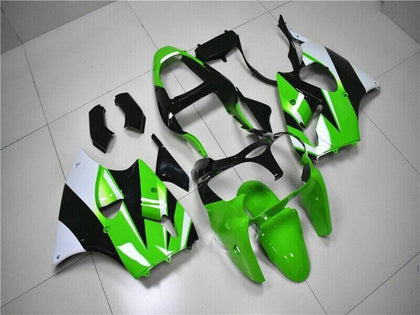2000-2002 Kawasaki ZX-6R Green White Black Fairing Kit