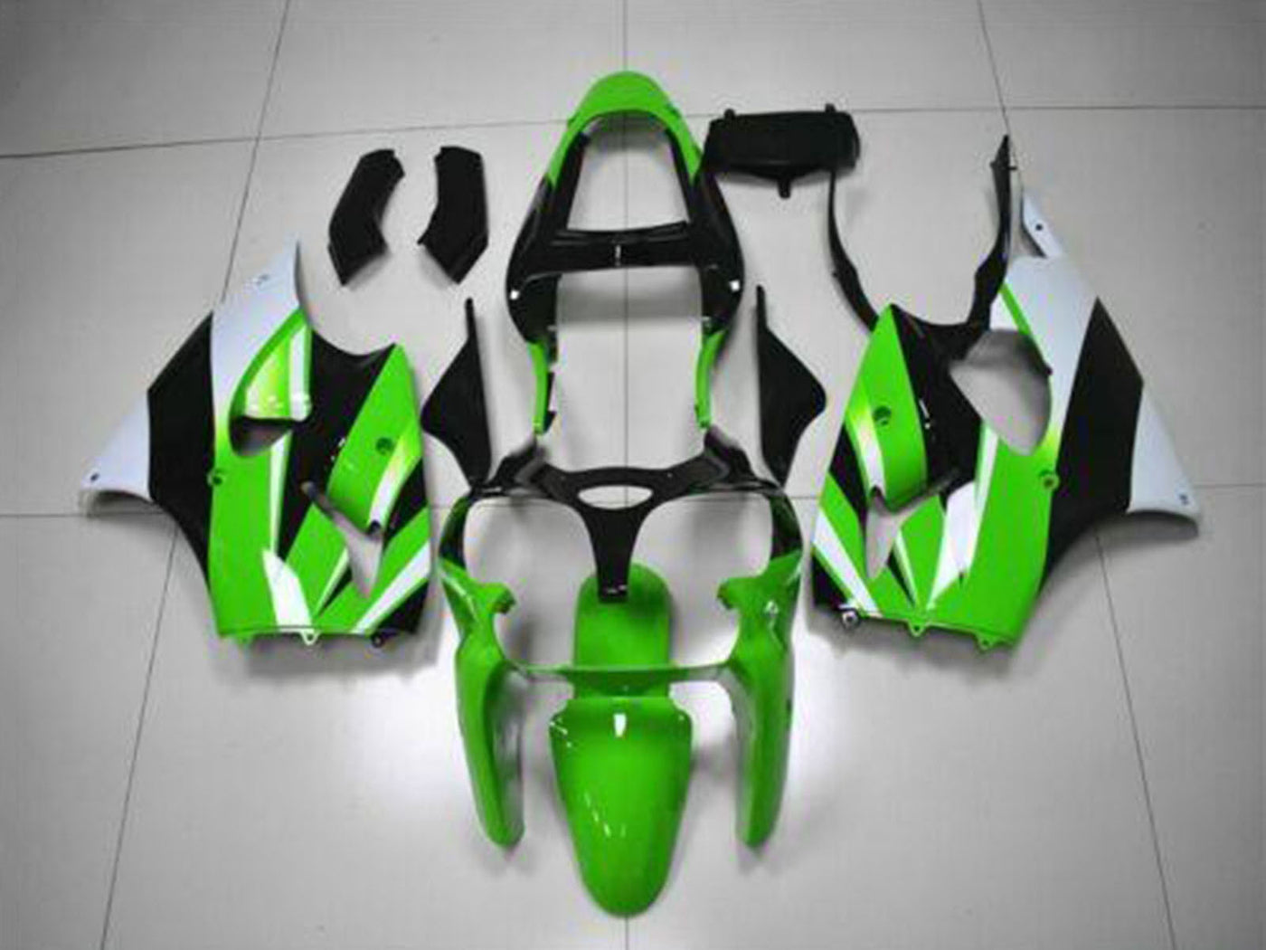 2000-2002 Kawasaki Ninja ZX6R Green White Black Fairing Kit