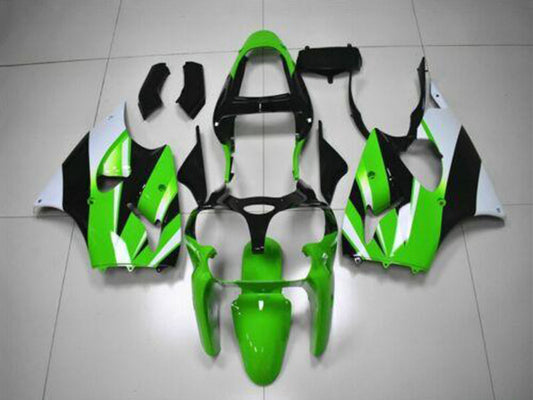 2000-2002 Kawasaki Ninja ZX6R Green White Black Fairing Kit