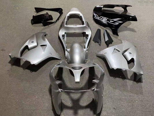 2002-2003 Kawasaki Ninja ZX9R Silver Glossy Black Fairing Kit