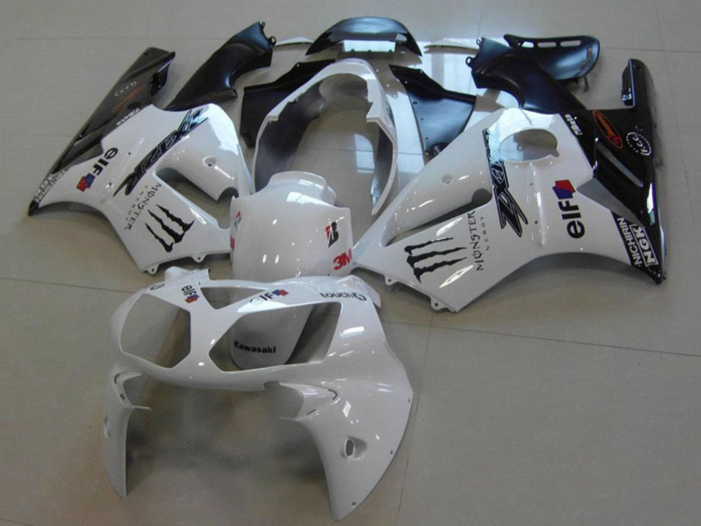 2002-2005 Kawasaki Ninja ZX12R White Monster Fairing Kit