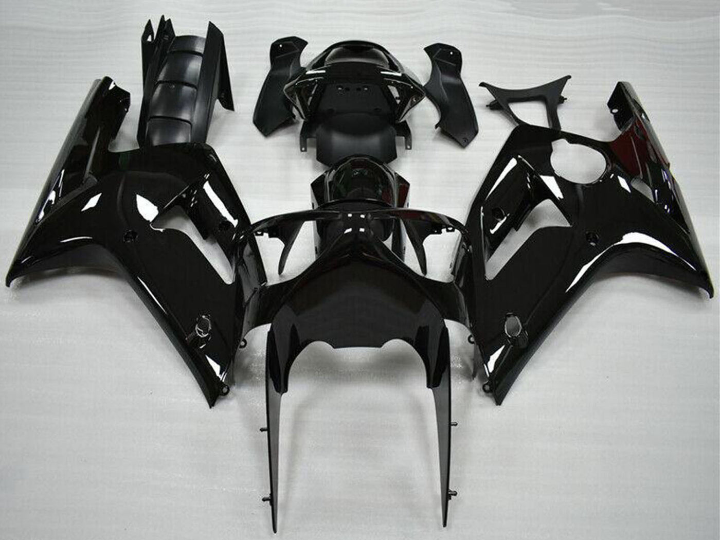 2003-2004 Kawasaki Ninja ZX6R Glossy Black Fairing Kit