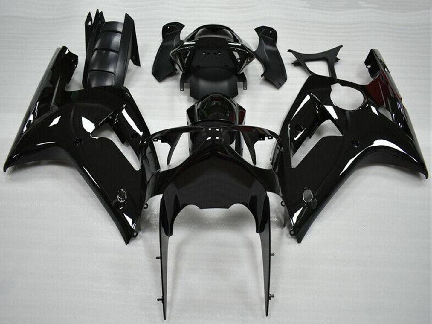 2003-2004 Kawasaki Ninja ZX6R Glossy Black Fairing Kit