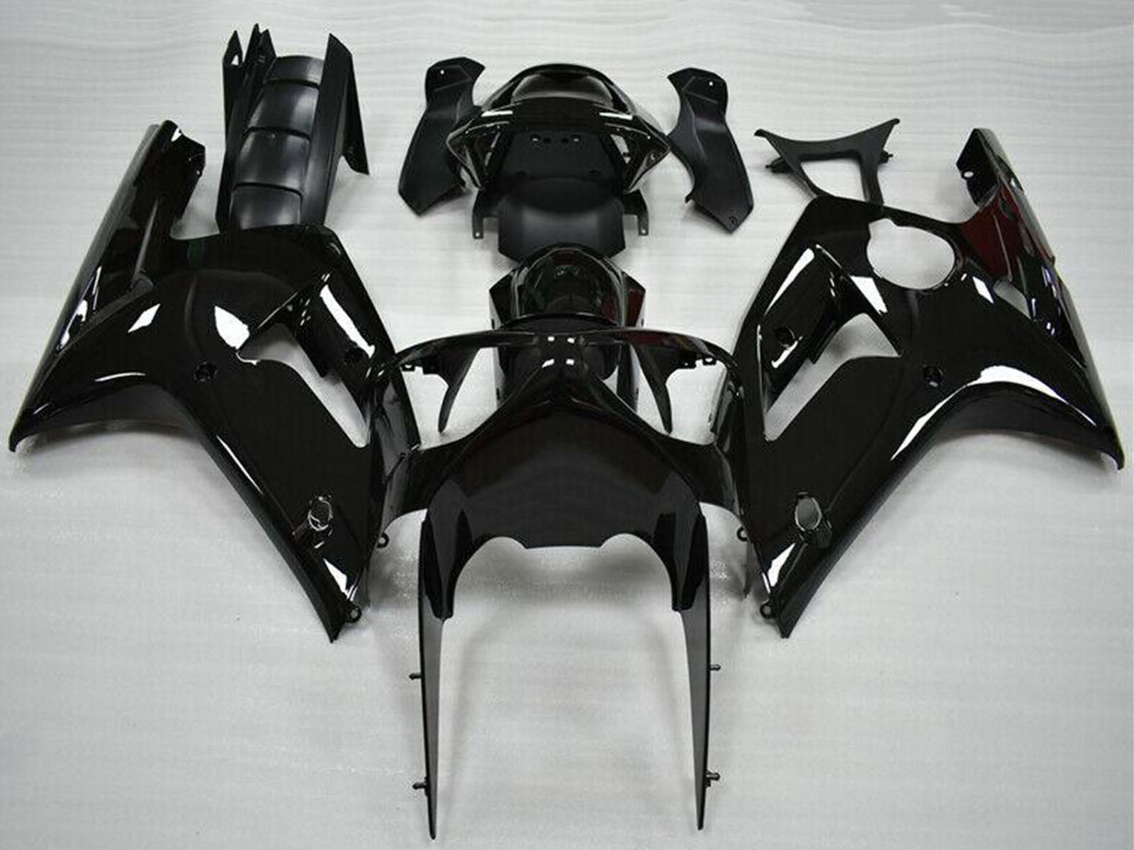 2003-2004 Kawasaki Ninja ZX6R Glossy Black Fairing Kit