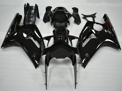 2003-2004 Kawasaki ZX-6R Glossy Black Fairing Kit