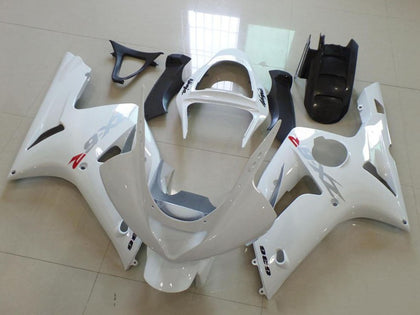 2003-2004 Kawasaki ZX-6R White with Silver Decals Fairing Kit