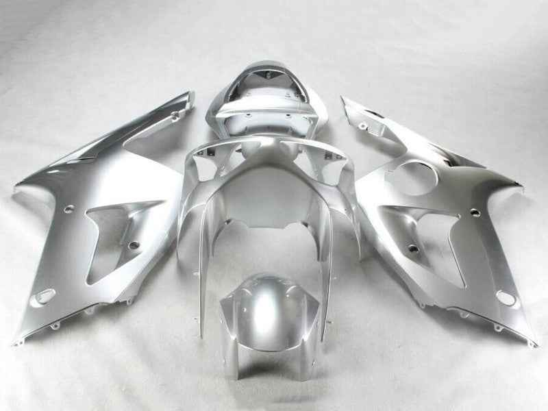 Purchase 2003-2004 Silver Kawasaki ZX6R Motorcycle Fairing Kits UK