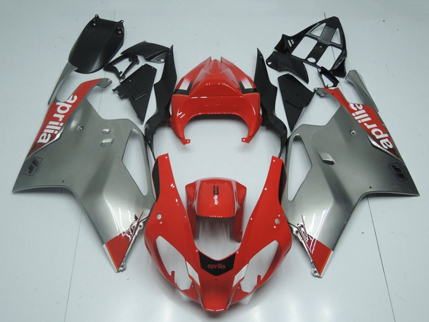 2003-2005 Aprilia RSV1000 Silver And Red Fairing Kit