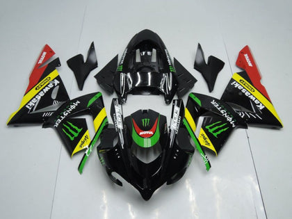 2004-2005 Kawasaki ZX-10R Black Yellow Monster Fairing Kit