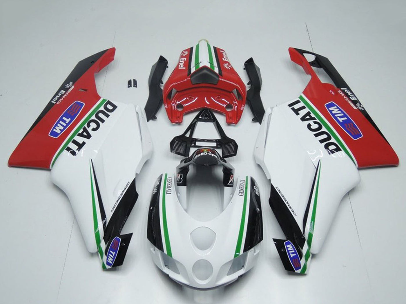 2005-2006 Ducati Ducati 749 999 White Red Enel Fairing Kit