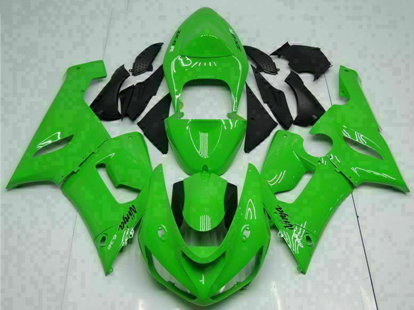 2005-2006 Kawasaki Ninja ZX6R 636 Green Fairing Kit