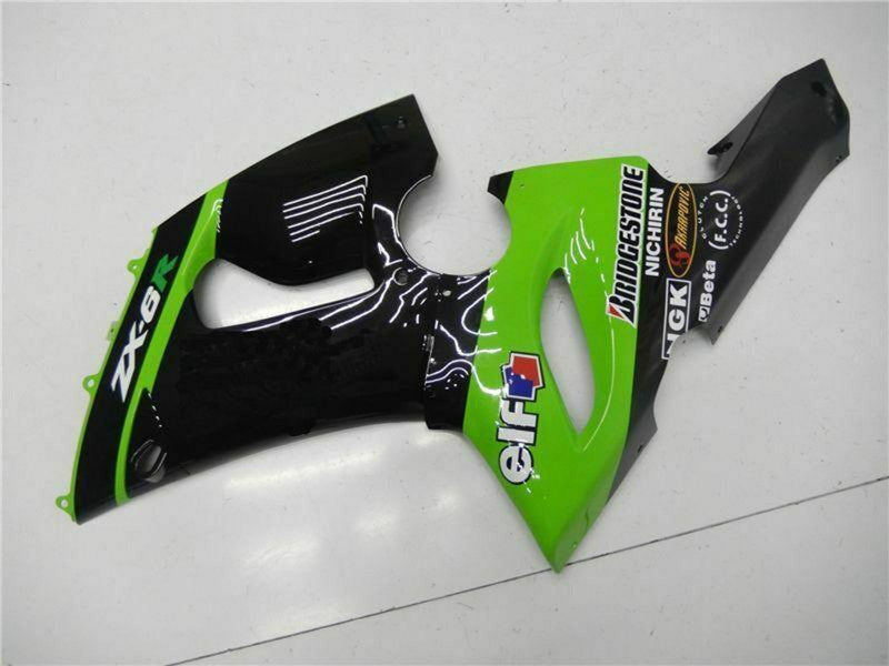 Purchase 2005-2006 Green Glossy Black Elf Kawasaki ZX6R Motorcycle Fairings UK