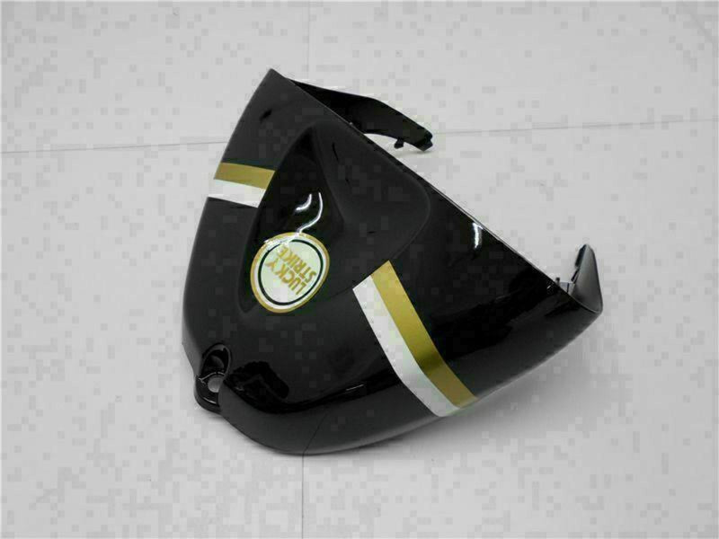 Purchase 2005-2006 Glossy Black White Gold Lucky Strike Kawasaki ZX6R Motorcycle Fairings UK