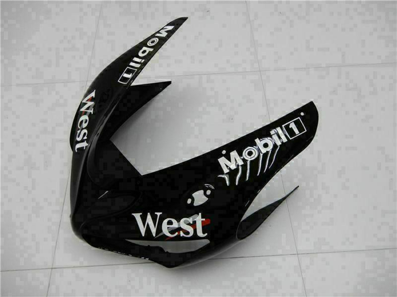 Purchase 2005-2006 Glossy Black White West Kawasaki ZX6R Motorcycle Fairings UK