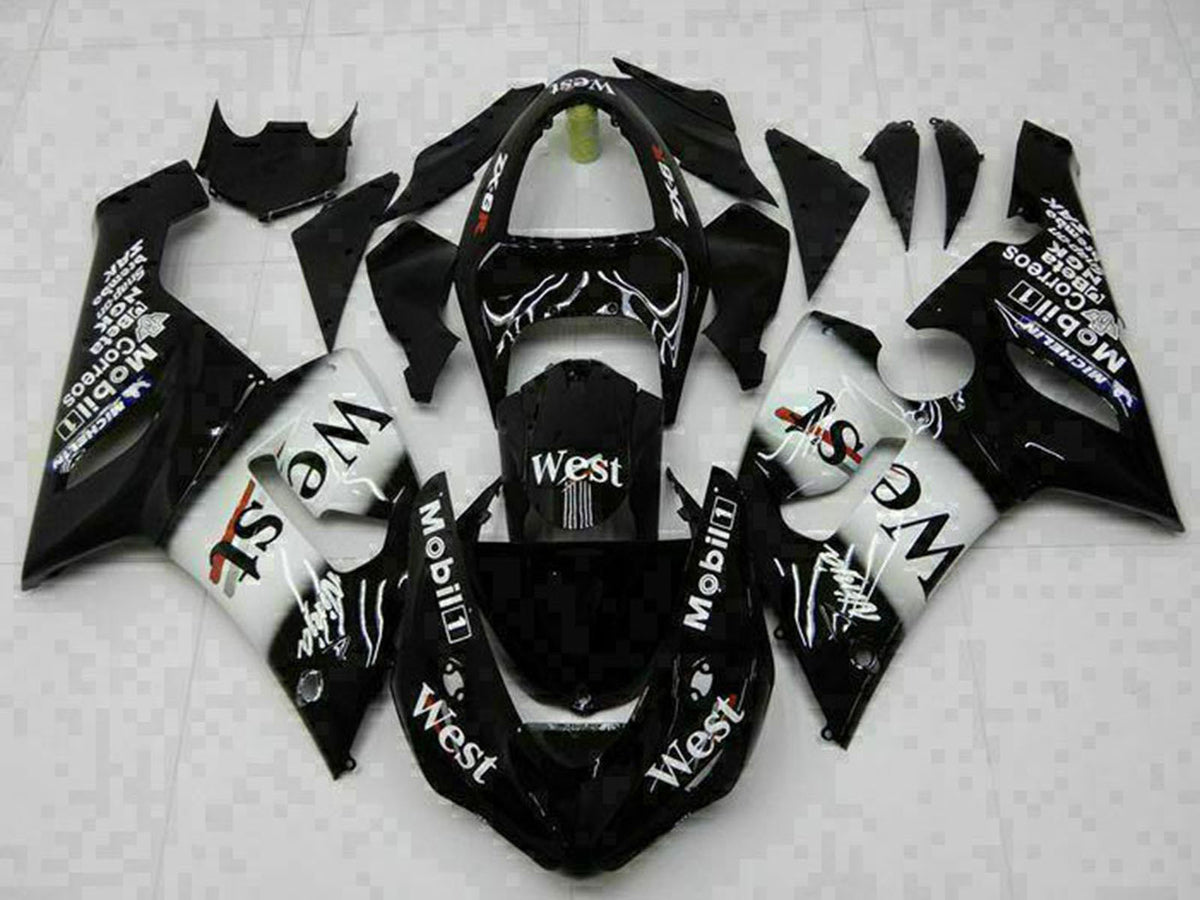 2005-2006 Kawasaki Ninja ZX6R 636 Black Fairing Kit